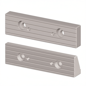 Mordaza acanalada para tornillo de banco modular de 100 mm de longitud con orificios y ranuras dobles para un sujeción segura en aplicaciones de taller - Product Image 2