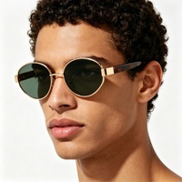 Lunettes de soleil polarisées en acétate personnalisées avec logo, design de créateur, pour hommes et femmes, style rétro ovale en métal, protection UV