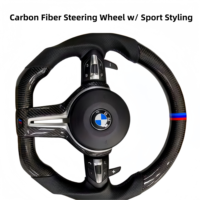 Volant modifié en cuir et fibre de carbone noir pour BMW F10 F15 F30 F32 F20 F80 E92, compatible avec E90 E60