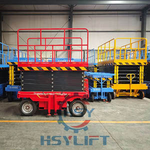 Venta directa de fábrica de China, altura de elevación de 4-18m, 500kg, 1000kg, elevador de tijera hidráulico eléctrico remolcable Manual móvil Skylift - Product Image 1