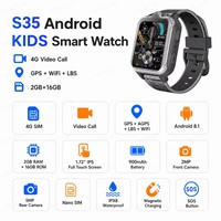 Montre connectée pour enfants modèle S35, design fin, batterie 900 mAh, appels vidéo 4G, GPS, double caméra 2MP+5MP, écran IPS, bracelet en silicone