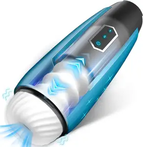 Amazon Upgraded 5 Schub-und Vibrations modi Deep Throat Teleskop 3D Realistische Vagina Vibrierende männliche Mastur bator Sexspielzeug
