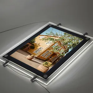 Агент по недвижимости акриловый светодиодный оконный дисплей двухсторонний кристаллический рекламный световой короб