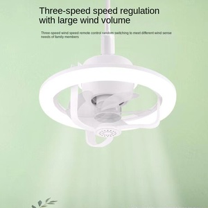 ไฟพัดลม-พัดลมเพดาน RGB ปรับได้สไตล์โมเดิร์น, พัดลมแบบใบพัด LED E27 360องศา - Product Image 5