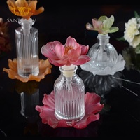 Botol parfum kristal bunga Camellia, sumbat Dekorasi botol aroma dengan kotak hadiah