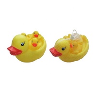 Jouet flottant de bain de bébé coloré promotionnel petit canard jaune course numérotée canard en caoutchouc PVC