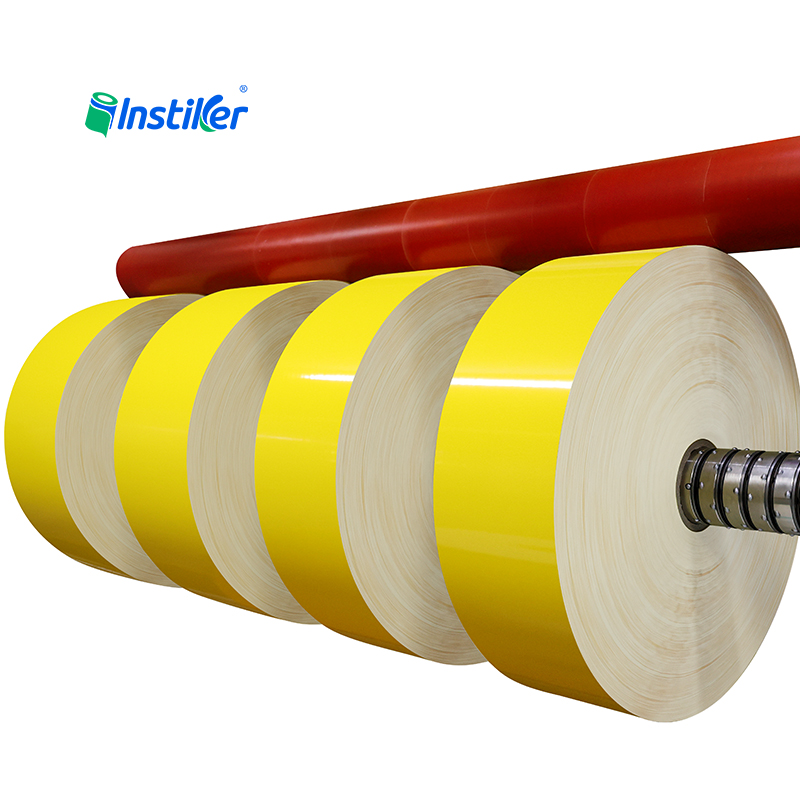 Yellow PET Waterproof Durable Eco-Friendly Round Self-Adhesive Label Films Private Customized Sticker of Roll