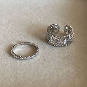 Anillo Abierto de Plata Pura S925 con Textura de Lava, Chapado de Alta Gama en Oro de 18K, Estilo Versátil y Moderno, Diseño de Nicho con Incrustaciones - Product Image 3