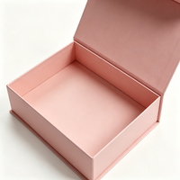 Boîtes cadeaux rigides à fermeture magnétique rose clair, impression personnalisée du logo, pour bijoux, cadeaux de fête, emballage en gros