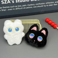 Pendentif en peluche chat noir unisexe le plus vendu avec rembourrage en coton PP, porte-clés chaton mignon qui couine pour les 14 ans et plus