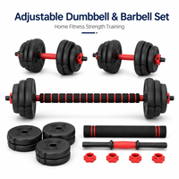 Nouvel ensemble d'haltères en fonte écologique unisexe 20 kg réglable pour la maison, équipement de fitness détachable avec option kettlebell