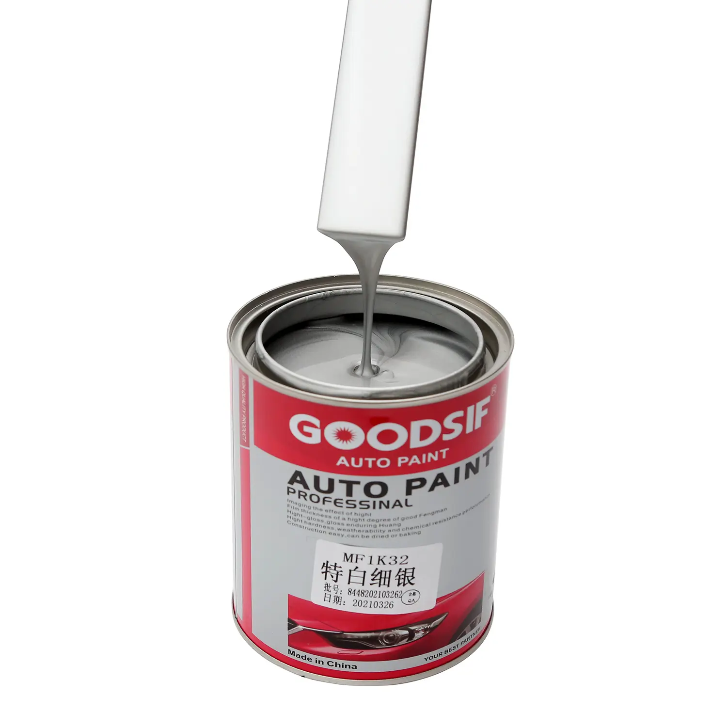professional use car care shop products auto base coating 1K silver metallic color car body repair paint