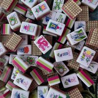 Jeu de Mahjong Américain en Acrylique Personnalisé avec Motif Tressé en Bambou, 160 Tuiles Gravées, Jeu de Société de Luxe, Vente en Gros