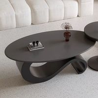 Nouvelle table basse ovale en panneau rocheux, luxe léger, salon moderne, maison simple, table à thé pour chambre à coucher