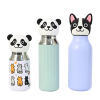 Botella infantil personalizada de acero inoxidable de 200ml/300ml/500ml con cubierta de animales con aislamiento al vacío y opciones personalizadas para bebés