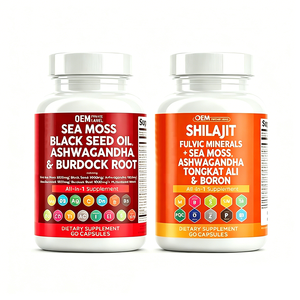Suplemento en Cápsulas de Musgo Marino, Shilajit, Aceite de Semilla Negra, Ashwagandha, Cúrcuma, Alga Marina, Bardana y Jengibre - Product Image 1