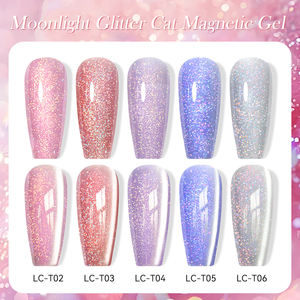 LILYCUTE 7ml Gel vernis semi-permanent à paillettes brillantes longue durée Gel UV en céramique haute brillance Gel yeux de chat clair de lune - Product Image 6