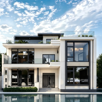 Fournisseur direct d'usine de bâtiments en structure acier, résistants aux tremblements de terre et aux ouragans, villas préfabriquées, OEM et ODM disponibles