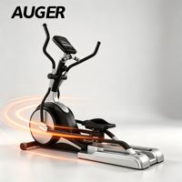 Appareil elliptique commercial AUGER, cross-trainer à double rail avec moniteur de fréquence cardiaque et pédales larges antidérapantes AUGER