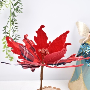 Modern Style 30CM Red Plaid Fabric DIY <b>Christmas</b> <b>Flower</b> <b>Tree</b> Decoration Rattan Circle Props for <b>Flower</b> Shops - Product Image 3