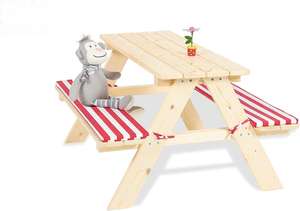 LM KIDS Study Art Drawing <strong>Folding</strong> School Garden Wooden <strong>Table</strong> and Chair Set for Learning for Party Events Birthdays Playground - Product Image 2