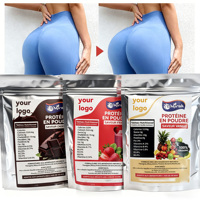 Poudre de Collagène Protéinée 3 Saveurs pour la Beauté, l'Amélioration des Courbes, l'Augmentation du Volume des Fesses, la Croissance Musculaire et la Prise de Poids - Marque Privée