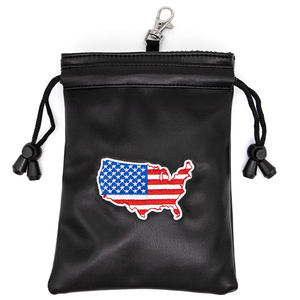 Pochette de golf personnalisée en cuir imperméable à cordon de serrage haute capacité pour objets de valeur - Product Image 4