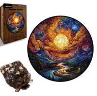 Puzzle en bois personnalisé OEM Galaxie Cosmique avec tirelire, forme irrégulière, cadeau anti-stress pour adultes