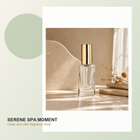 Botol Parfum Kaca Persegi Bening 30ml Custom XB043 Semprotan Crimp Tutup Emas Isi Ulang Kemasan Mewah Logo OEM