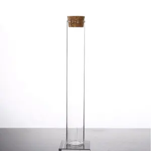 Tiandi Labs-Tubo de prueba de fondo plano de vidrio, 30x200mm, con corcho