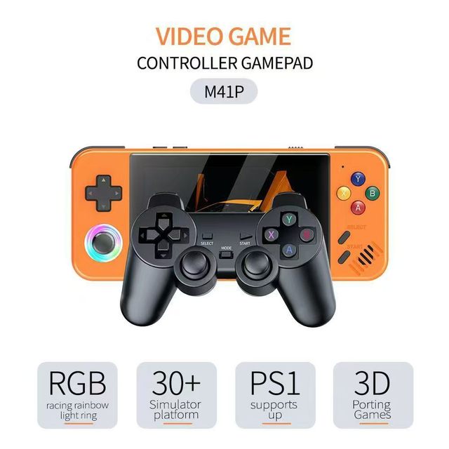 M41P Portable Retro Handheld Game Console 4.2" Color HD Screen RGB Joystick 64GB Storage 20000+ Games 30 Emulators ACT Action No