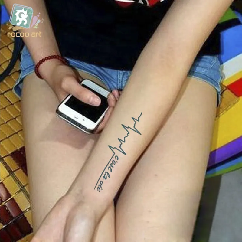 Waterproof Temporary Tattoo Sticker Of Body Letters Wave Tattoo Small Size Tattoo  Stickers Flash For Girl Women - Buy Temporary Tattoos,Temporary Tattoo, Stickers Custom Product on 