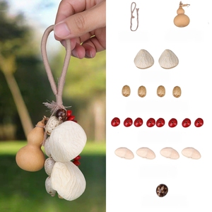 Wholesale DIY Natural Calabash Gourd <b>Wind</b> <b>Chime</b> Kit Mixed Bodhi Beads Ethnic Handicraft Hanging Decor - Product Image 3