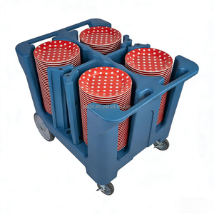 Support à vaisselle réglable CP-220 en plastique brun foncé <span class=keywords><strong>avec</strong></span> couvercle en vinyle, 4 colonnes - Product Image 2