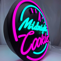 Boîte lumineuse publicitaire néon contemporaine style rétro pour magasin, enseigne lumineuse LED, logo 3D, enseigne d'entreprise
