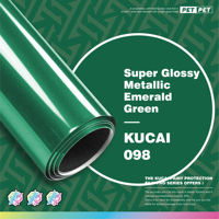 KUCAI 5*59FT Super Gloss PVC Super Brillant Vert Émeraude Métallique Vinyle Adhésif pour Carrosserie de Voiture à Changement de Couleur Garantie 1 An