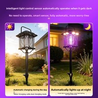 Lampe anti-moustiques 1800V à énergie solaire rechargeable avec détection intelligente, indice IPX4, pour extérieur, répulsif et tue-insectes
