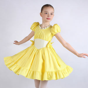 Robe de princesse jaune pour filles, costume de cosplay d'Halloween pour enfants, robe de fête d'anniversaire pour enfants - Product Image 2