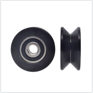 Rulman makaralı tel halat kılavuz tekerlek halat tel kasnak ile v-kanal kasnak kılavuz rayı parça oluk tekerlek - Product Image 5