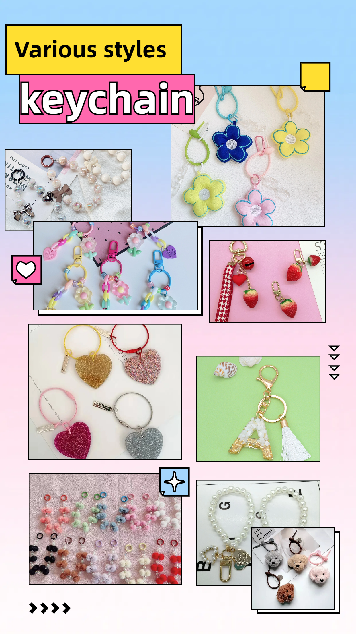OH Handmade Lily of the Valley Beaded Keychain DIY Handwoven