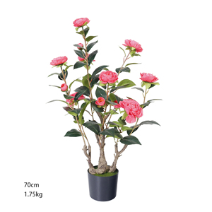 Camélia <span class=keywords><strong>en</strong></span> plastique, plante artificielle <span class=keywords><strong>en</strong></span> <span class=keywords><strong>pot</strong></span>, pour la décoration intérieure, le bureau, le jardin, décoration de la maison, plantes artificielles, plantes factices - Product Image 3