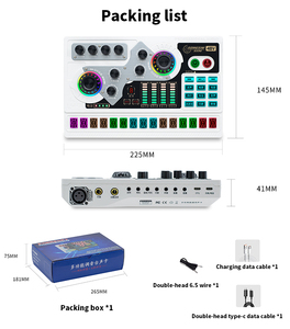 Microfono XLR Professionale per Podcast, Scheda Audio Live 48V, Interfaccia Audio, Attrezzatura per Registrazione, Mixaggio <span class=keywords><strong>e</strong></span> Modifica Voce OTG - Product Image 3