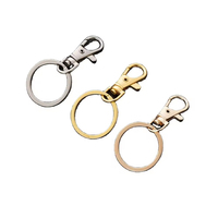 Lot de fermoirs mousquetons en alliage de zinc pour porte-clés, avec anneau fendu et clip pivotant à déclenchement, 30*65mm, Or, Argent, Or rose, Noir, pour artisanat DIY
