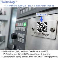 Premium Customizable Brass Equipment Asset Tag SiwinnTag QR Laser Engraved Corrosion Resistant Lab Precision Instrument