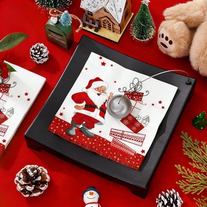 Serviettes en papier de Noël avec motif étoile du Père Noël, carrées, 1 à 20 pièces, pour décorations de table de fêtes - Product Image 1