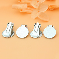 Convertidores de pendientes chapados en oro y latón de 15mm, dorado y plateado de pendiente Clip, Clip de oreja sin perforación, pendientes, hallazgos para hacer DIY