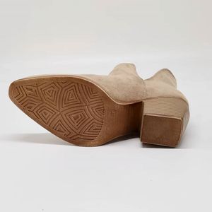 Primavera otoño nueva moda gamuza <span class=keywords><strong>2023</strong></span> punta estrecha <span class=keywords><strong>Roma</strong></span> tobillo Chelsea botas tacones gruesos zapatos para mujer - Product Image 6