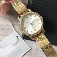 Montre pour femme avec lunette en cristal, cadran en nacre or rose, grands chiffres, élégante, à quartz, résistante à l'eau, cadeau