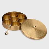 Vedela Naturals – Ensemble de 7 boîtes à masala pliables en acier inoxydable, design moderne, écologique, qualité commerciale, jetables
