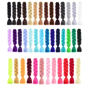 Hot Selling Colorful 24 Inch 100G Private Label Synthetic Single Colors Ombre Jumbo Expression Wholesale Yaki Braiding Hair